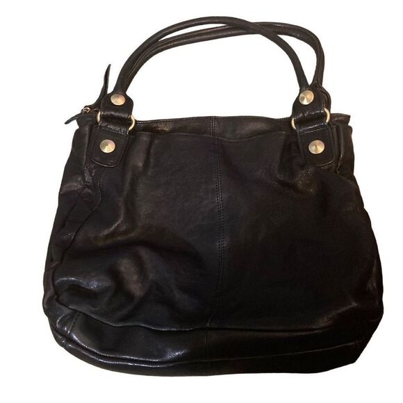 CHOCOLAT BLU Women’s Vegan Leather Handbag Black 10X4X12 Shoulder Bag Tote‎ - Picture 2 of 9